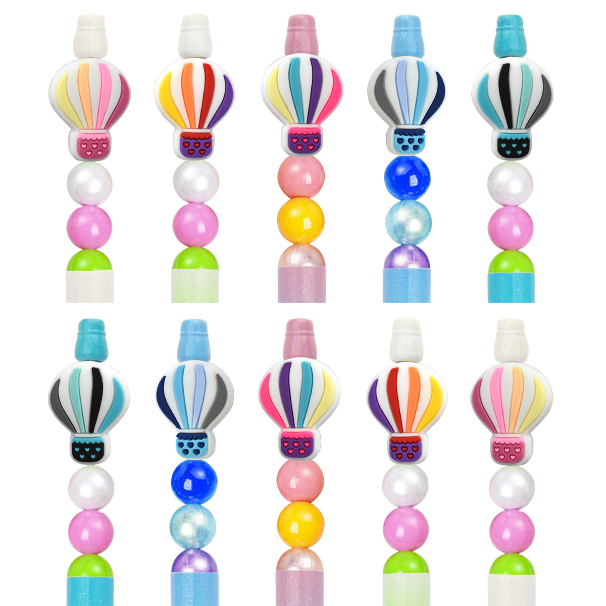 Wholesale Random10pcs/pack DIY Cute Cartoon Pvc Beaded Patch Pen Handmade Beading